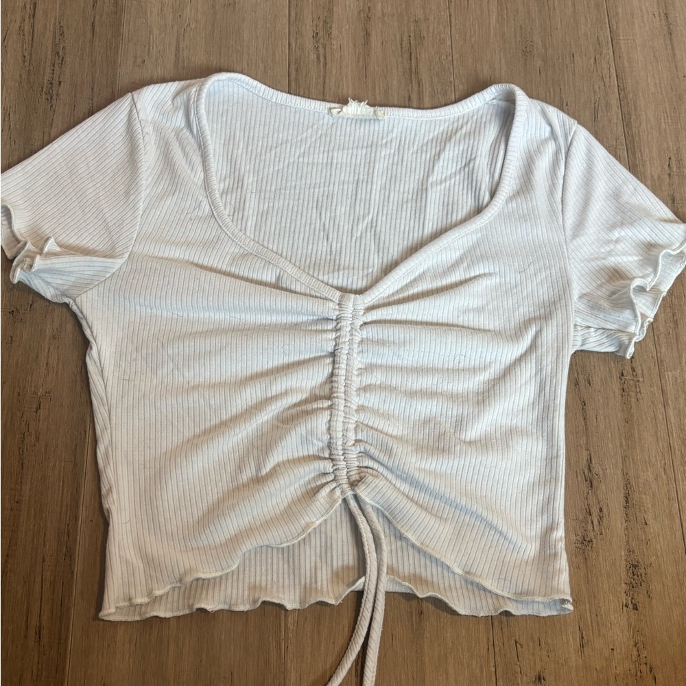 Cute lightweight white crop top